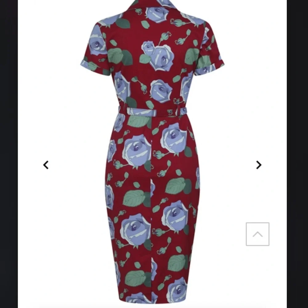 Collectif Floral Fitted Dress - Picture 3 of 14